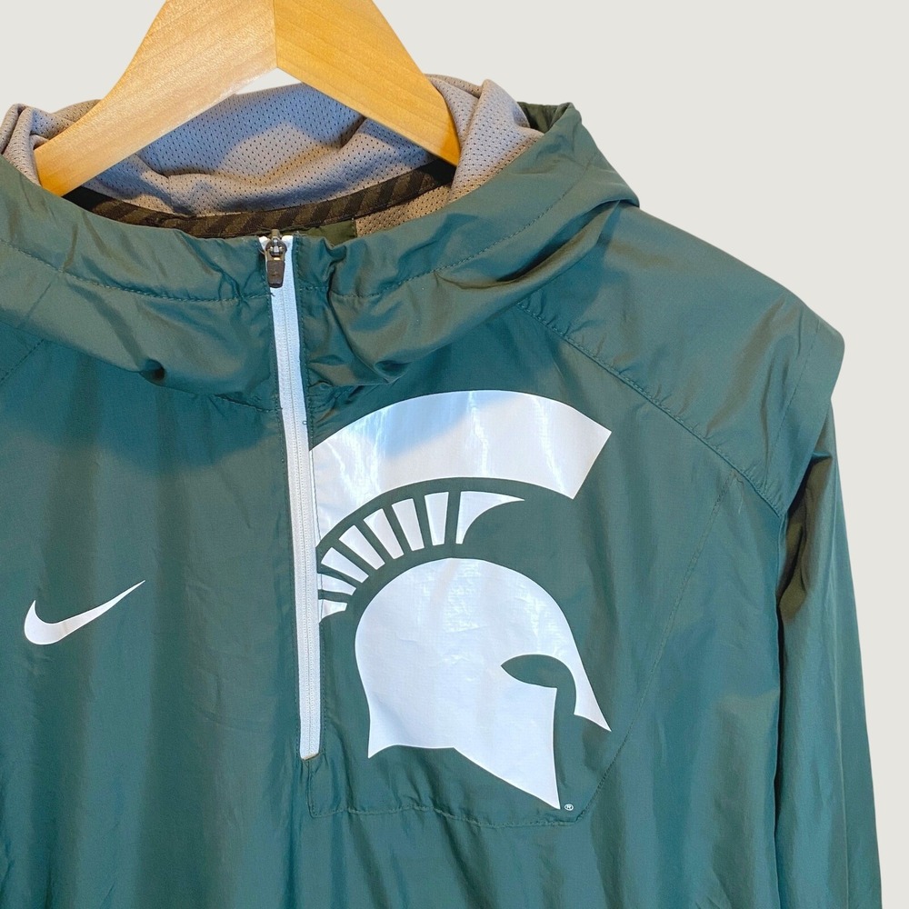 Nike Men's Michigan State Spartans Sideline Fly Rush Half-Zip Hooded Jacket